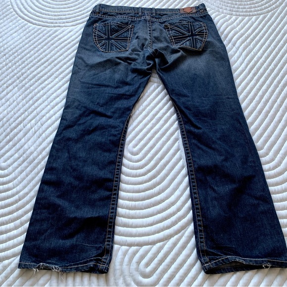 New Monarchy British Flags Embellished  Denim Jeans Men's Size 40 - Picture 6 of 12